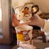Vintage Artistic Ceramic Cup with High Aesthetic Value for Home Use Drinking Water Mug for Girls  Cute  Mugs Coffee Cups Mugs