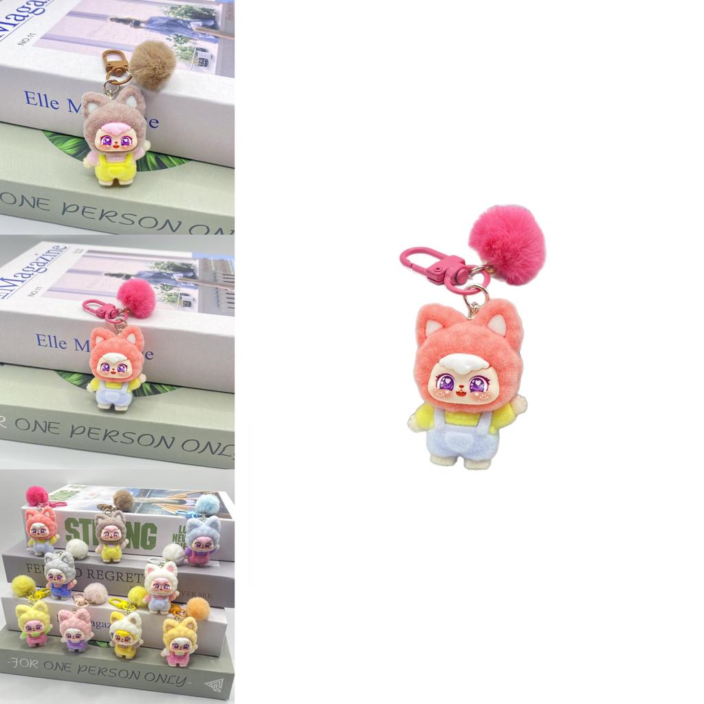 Lucky Cat Keychain Plush Toy With Handwave Design For Gift And Decor