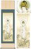 Hängende Schriftrolle mit Kannon Bodhisattva, ein modernes japanisches Design von Hiromitsu Igawa. Dieses buddhistische Gemälde zeigt einen Drachen in einem weißen Gewand.. So
