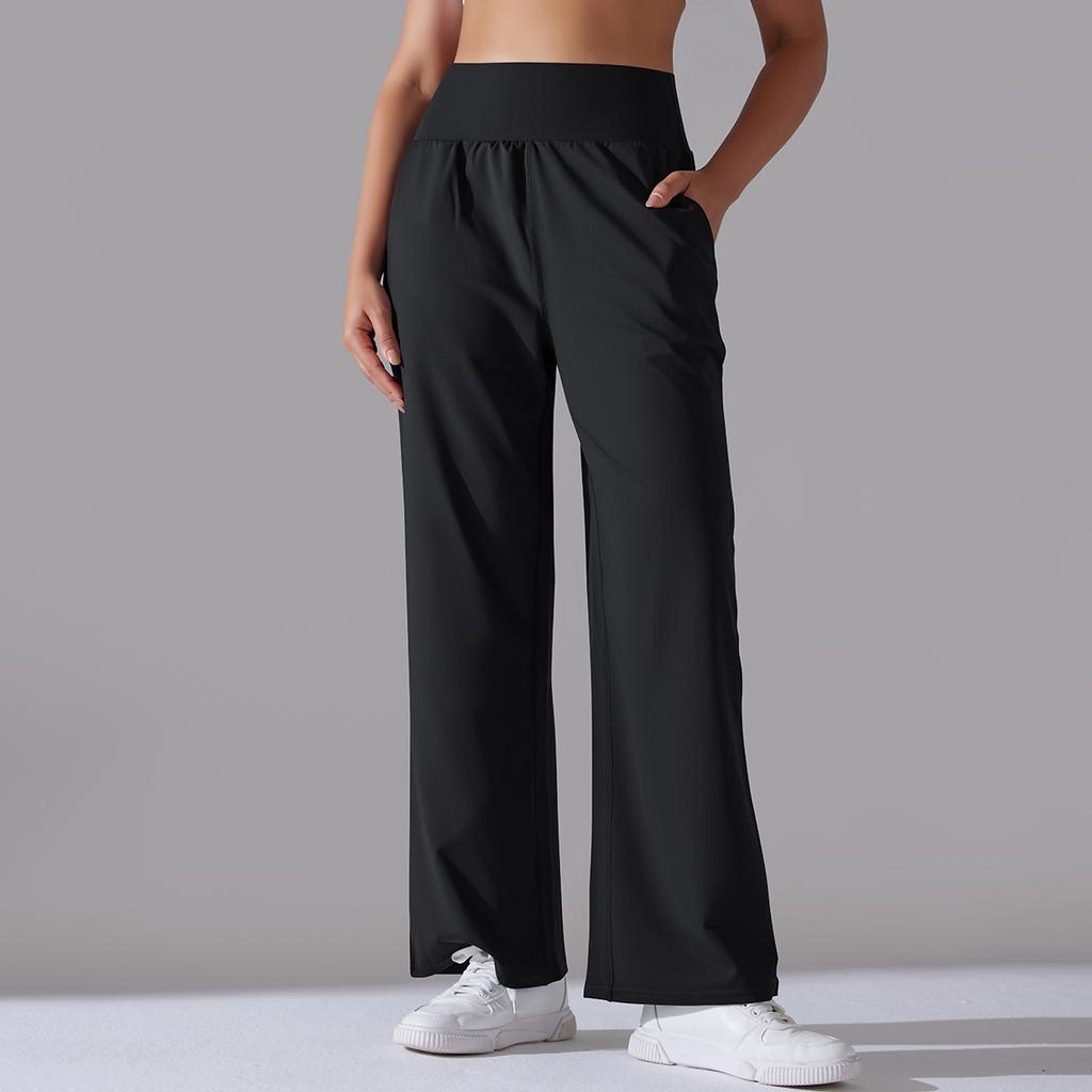 Nude Sense of High-waisted Yoga Exercise Wide-legged Pants Small People Show High Draping Sense of Straight Breathable Sweat Yoga Pants