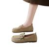Retro matowe damskie jesienne nowe buty Doudou na płaskiej podeszwie z miękkiej skóry z jednym pedałem, płaskie casualowe pojedyncze buty