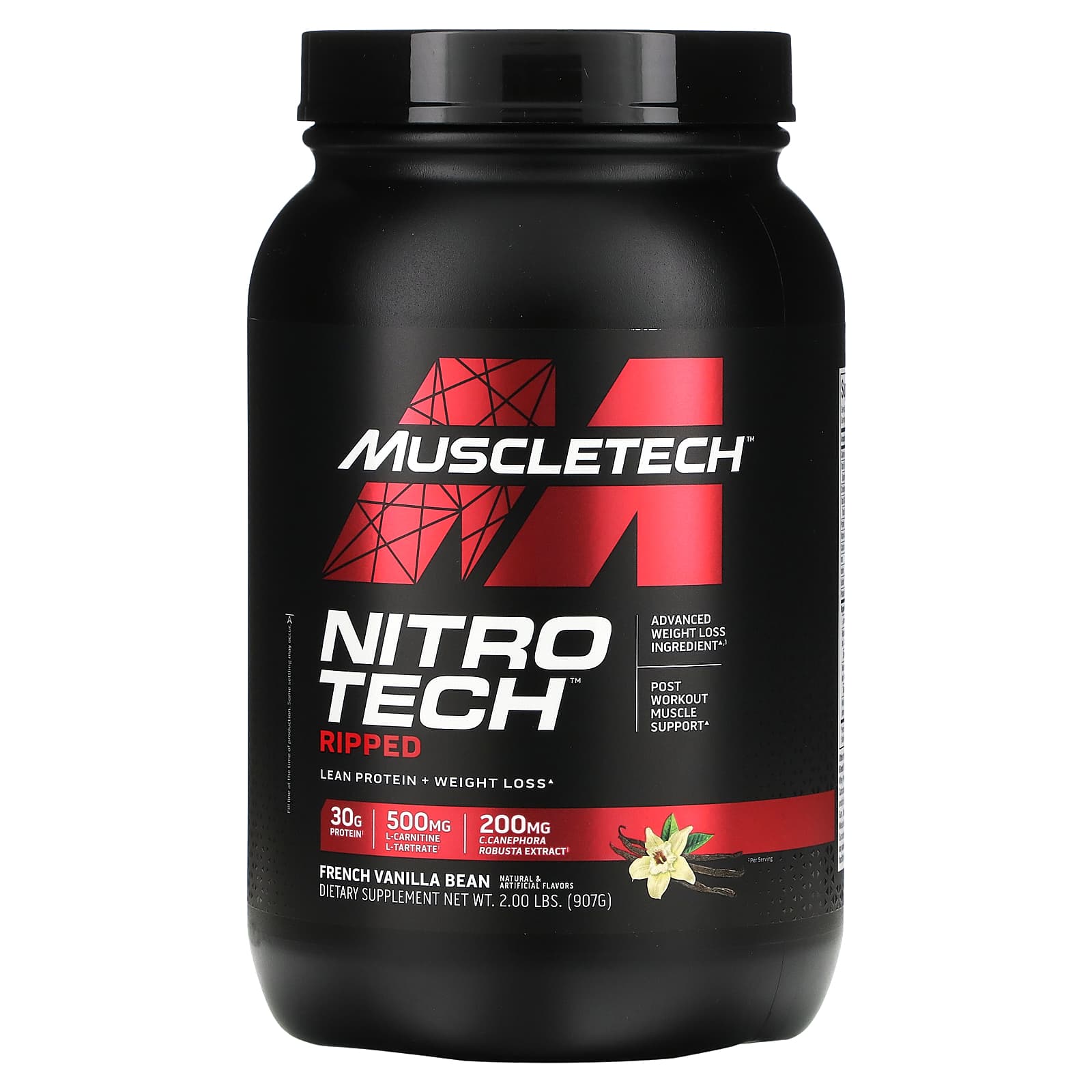 

MuscleTech, Nitro Tech, Lipt, Ultimate Protein + Weight Loss Formula, French Vanilla Swirl, 2 lbs (907 g)