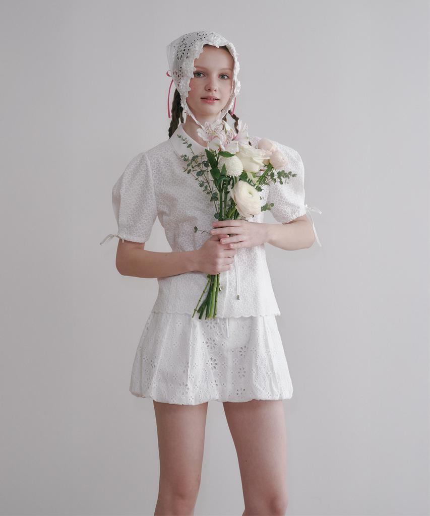 Tusyesongjeu Petal Lace Volume Skirt