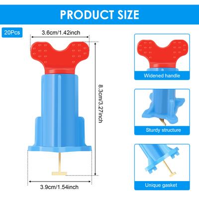 20/40Pcs Floor Tile Leveling System For Wall Floor Tile Adjustment Internal Screw Leveler Tile Tools With T-Pin For Installation