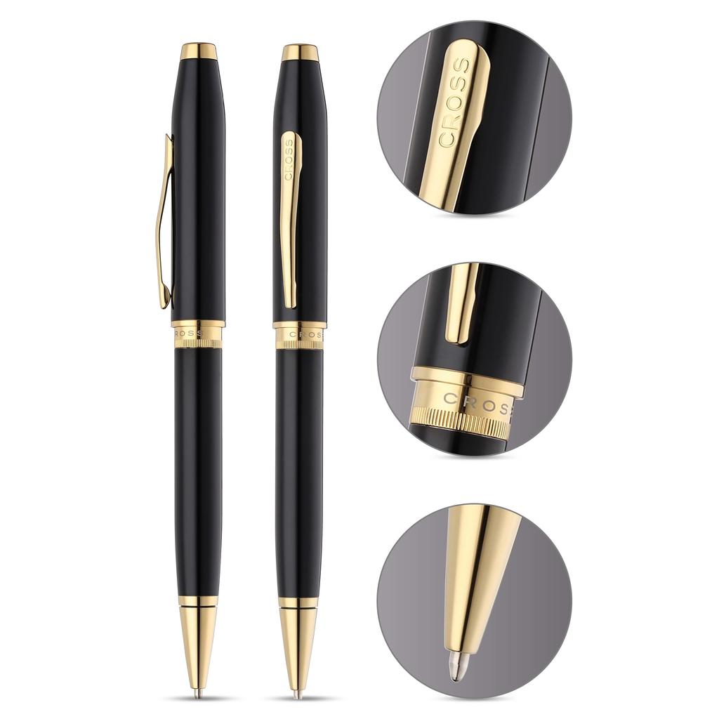 Cross Foundry Glossy Black Lacquer PVD Gold Appointment Ballpoint Pen
