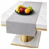Light Gray Velour Table Runner 40X140 Cm Smooth Classic Table Runners