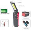 Super Bright COB LED Working Light USB Rechargeable Dimmable Flashlight 18650 Battery with Magnetic &Hook