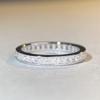 Women's Square Full Circle Zircon Sterling Silver Diamond Index Ring