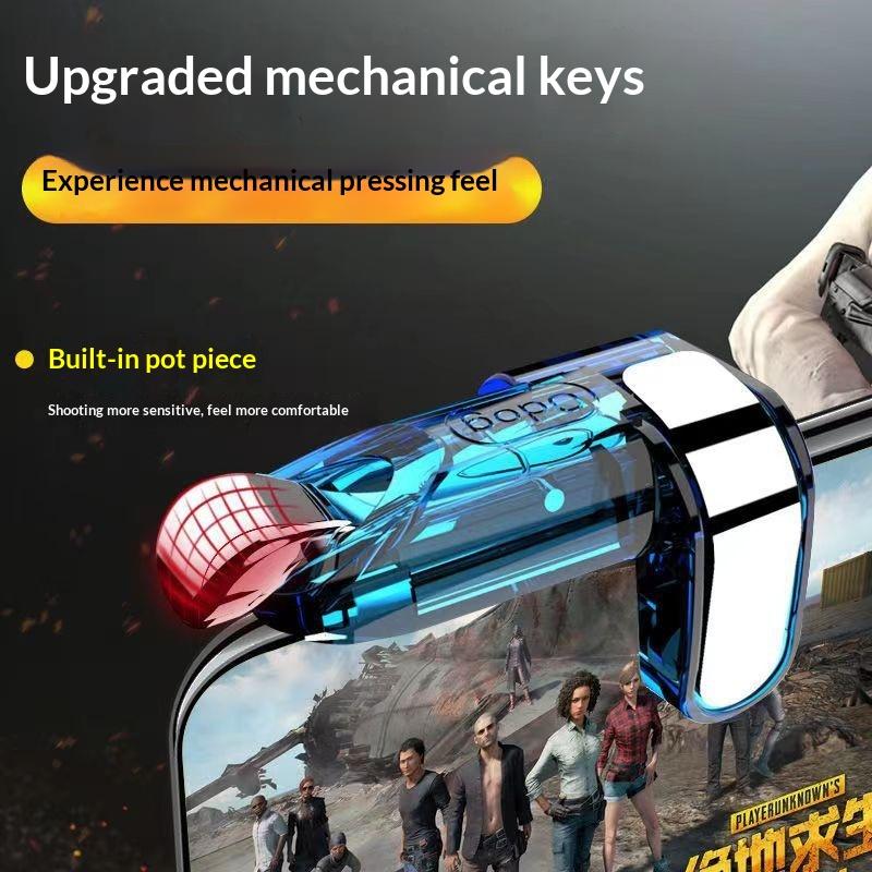 K03 Mobile Phone Game Trigger Controller 4 Fingers Pubg Gamepad Joystick Aim Shooting L1 R1 Alloy Key Button For Phone