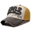 Vintage Washed Distressed Letter Baseball Cap Spring Autumn Sunshade Duckbill Hat Stylish Versatile Trendy Cap For Men Women