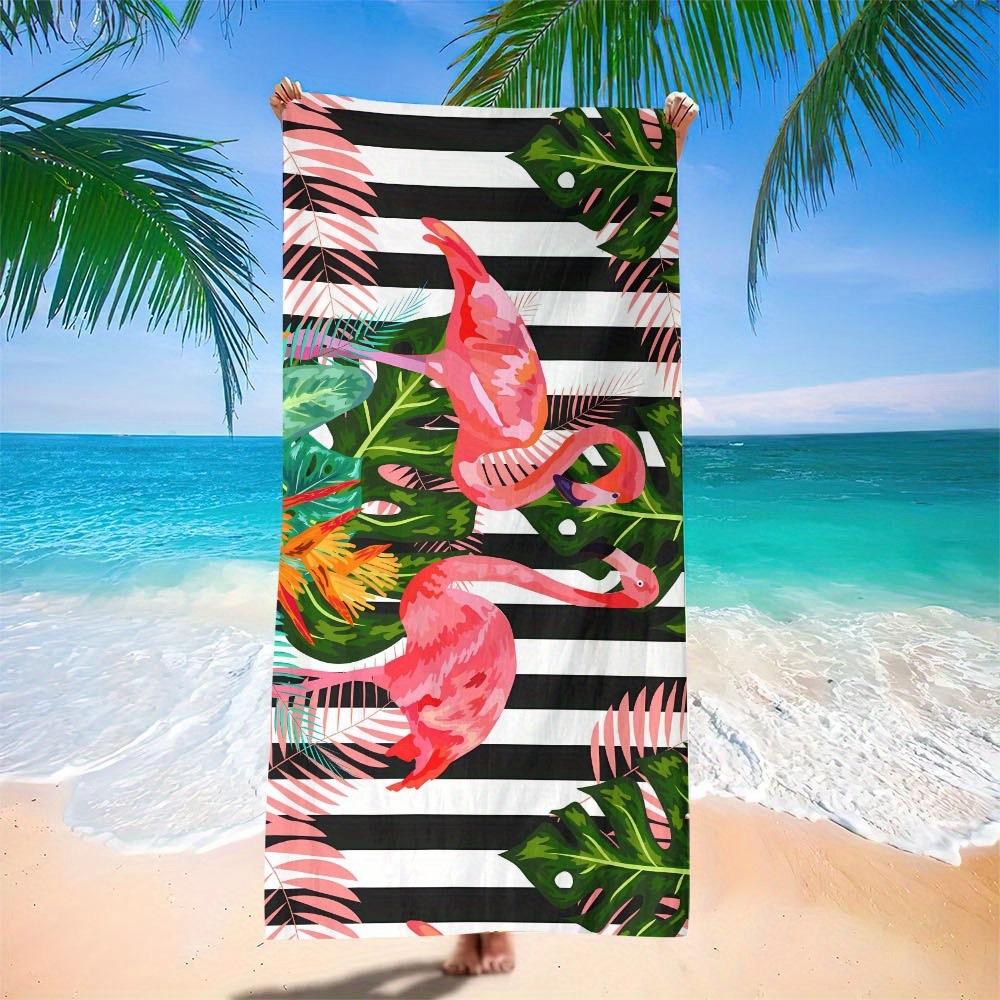 Teal Purple Butterfly Beach Towel Floral Leaves Print Quick Dry Absorbent Towel for Women