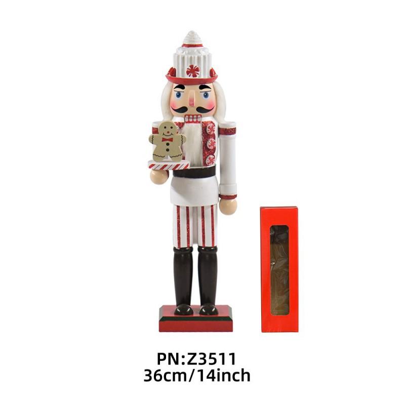 Wooden Nutcracker Soldier Figurine Christmas Decor Tabletop Ornament Home Office Display Gift