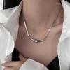 Metal Silver Titanium Steel Decorative Necklace Women's Cold Wind Versatile High-end Design Sense Niche Collarbone Chain Does Not Fade