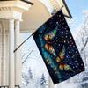 2D Flat, 1pc 2D Flat Decorative Flag, Dreamy Starry Sky Butterfly Pattern Flag, Colorful Artistic Butterflies Flying Decorative Hanging Flag, Living R