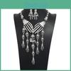 Fashion Hand Bone Women Necklace And Earring Set With Skeleton Fringe Design