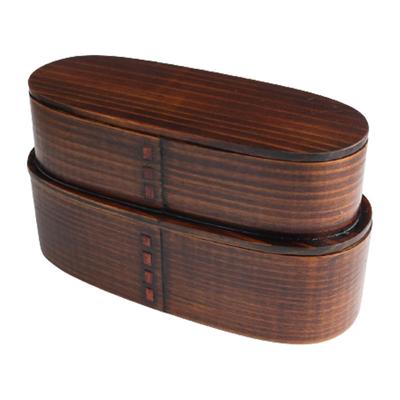 Magewappa Bento Box Wooden Slim Two Tier Bento Box Lacquer X X 700ml J-kitchens 17.2cm 7.5cm 9.5cm
