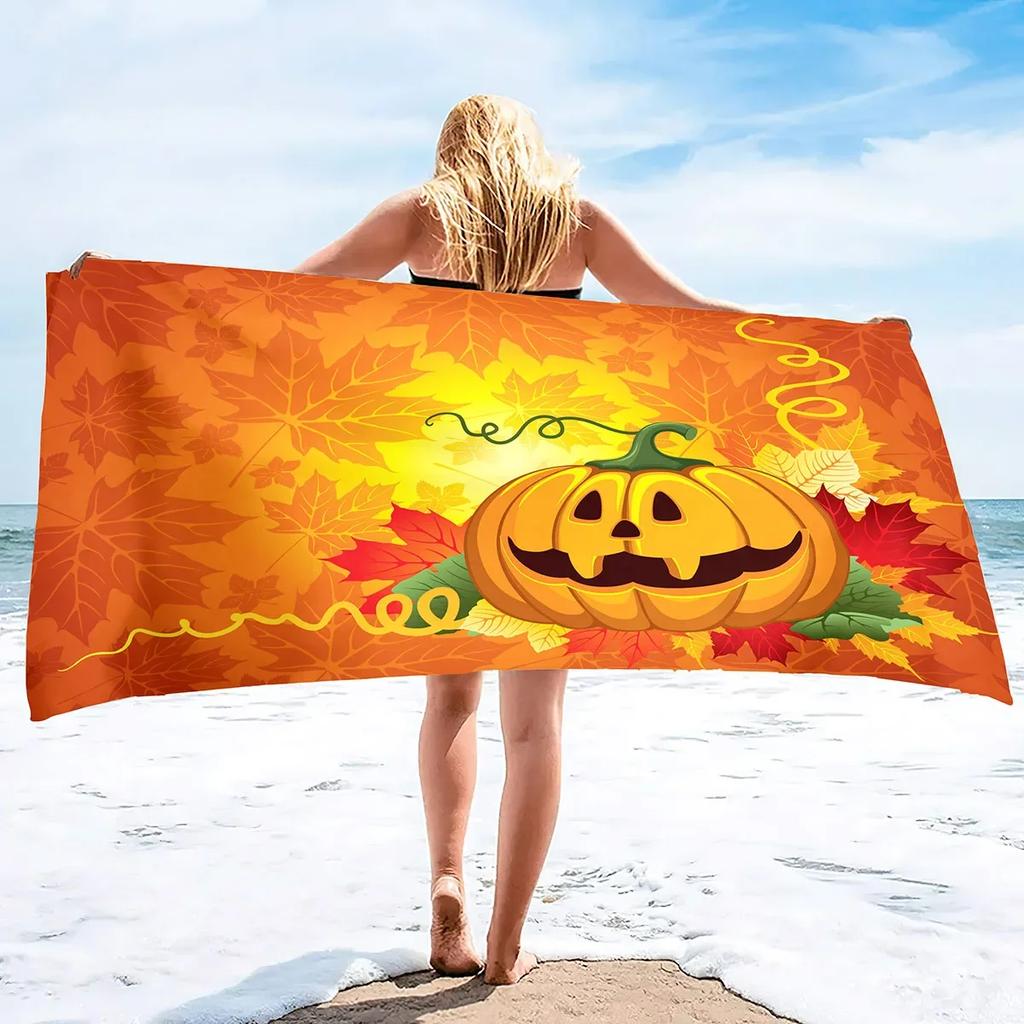 Halloween Beach Towels Sand Free Microfiber Adults Beach Towels Quick Dry Bath Towels Extra Large Lightweight Travel Beach Towel