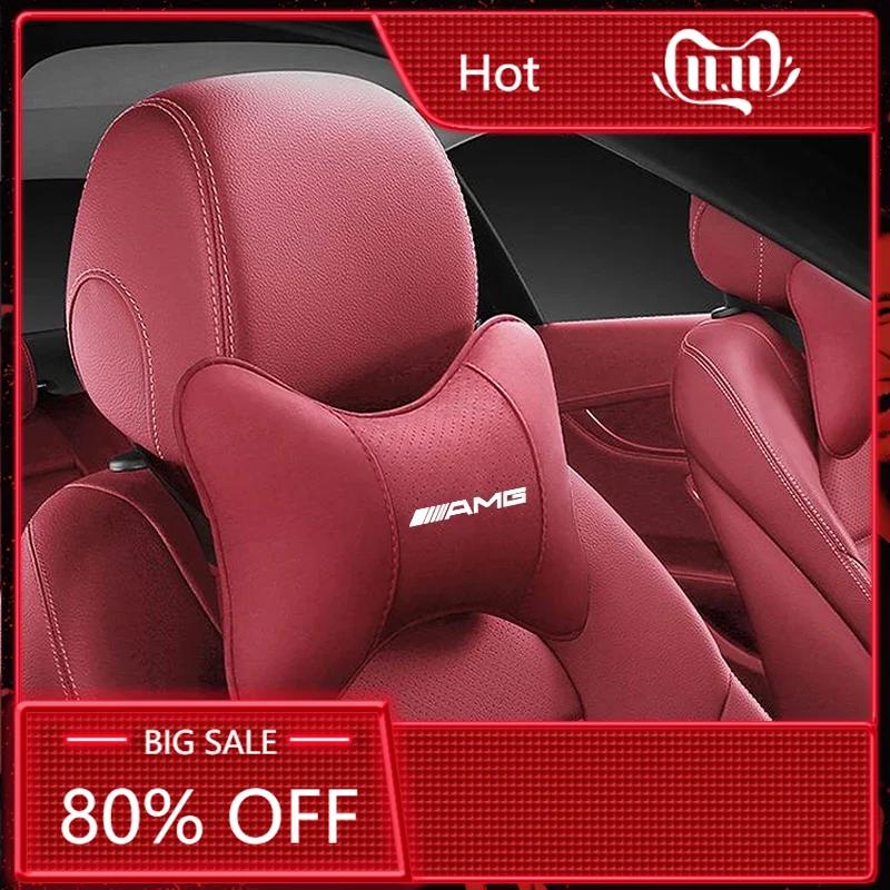 CEA1 2025 Hot 1Pcs Car Seat Headrest Auto Logo Neck Head Pillow For Mercedes Benz AMG W206 W204 W205 W212 W213 W221 W222 W223 W251 W4