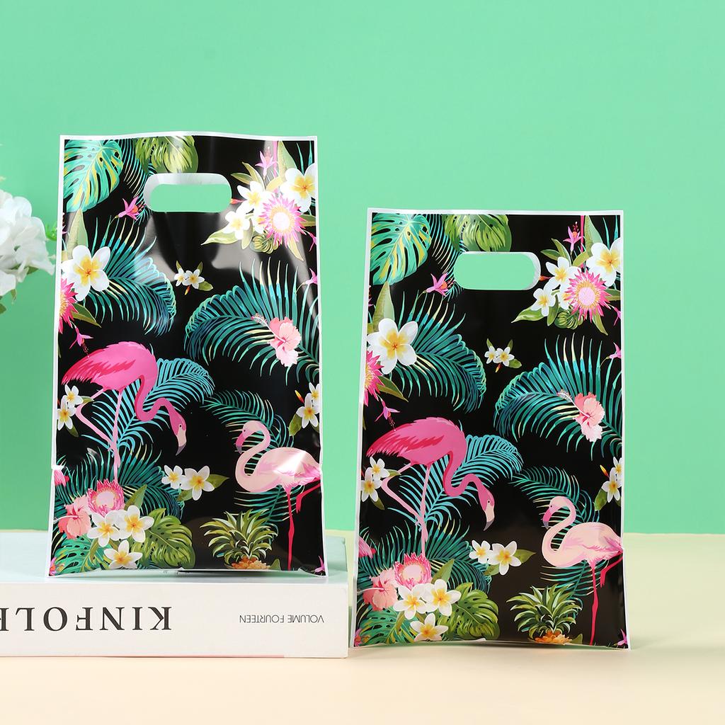 Hawaiian Candy Gift Bags Flamingo Biscuit Packing Bags Hawaiian Birthday Party Decor Kids Wedding Birthday Party Favors Supplies