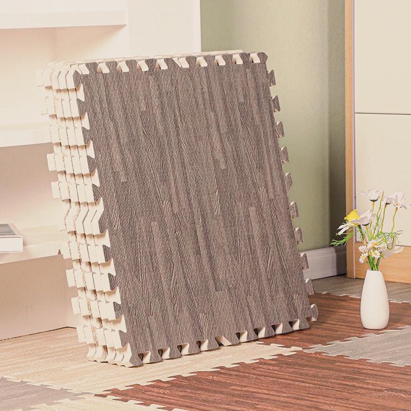 OEING Interlocking Wood Grain Foam Play Mat