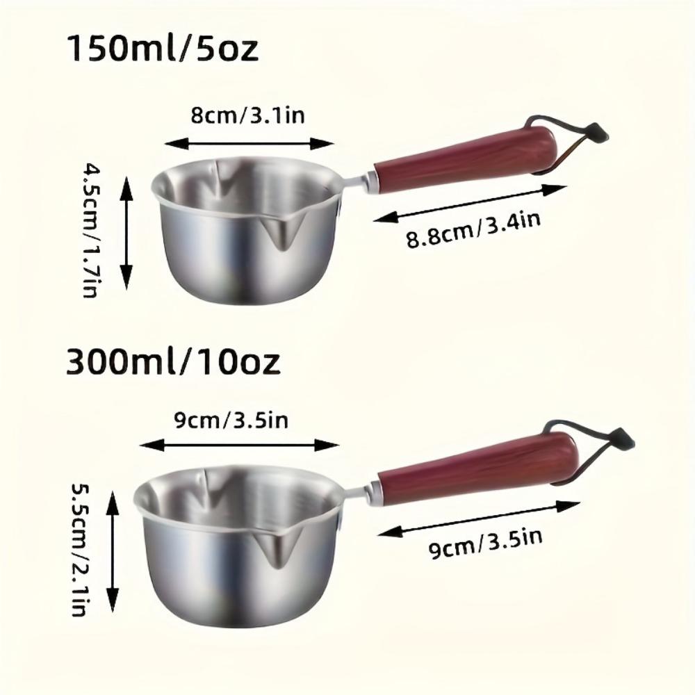 1ks Nerezový Mini Hrnec na Rozpouštění Másla - 120ml /200ml Ideální na Čokoládu, Sýr a Omelety | Vodotěsná Kuchyňská Nezbytnost