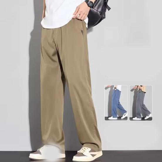 Summer Thin Men's Soft Lyocell Casual Pants Breathable Fashion Solid Color Simple Male Trousers Brand Clothing