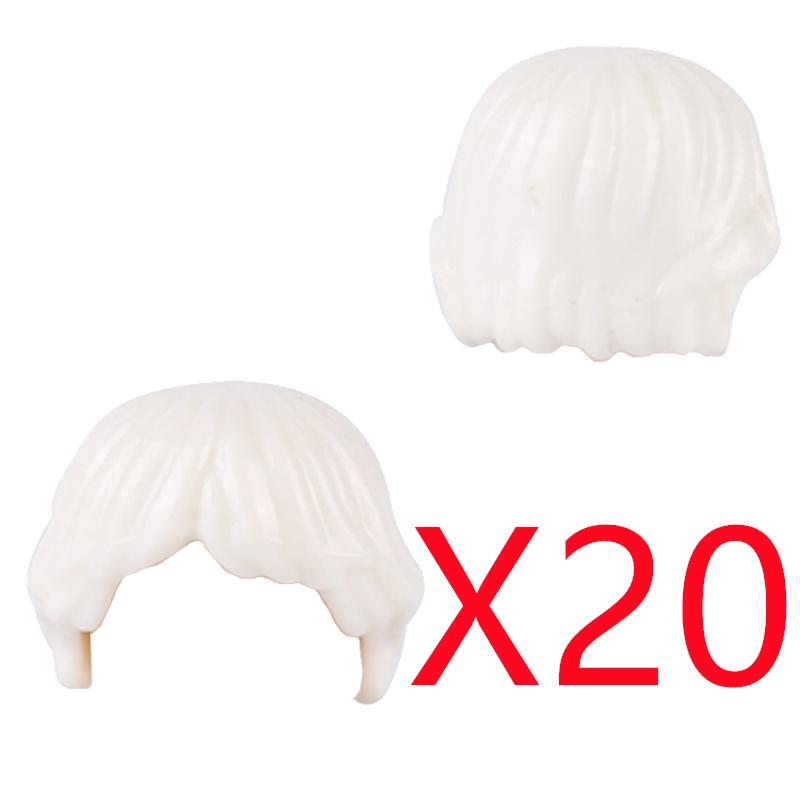 MOC City Building Blocks Figure Body Parts Creative Accessories Long Hair Brown Black Gold Mini Brick Compatible Toy Gift k030