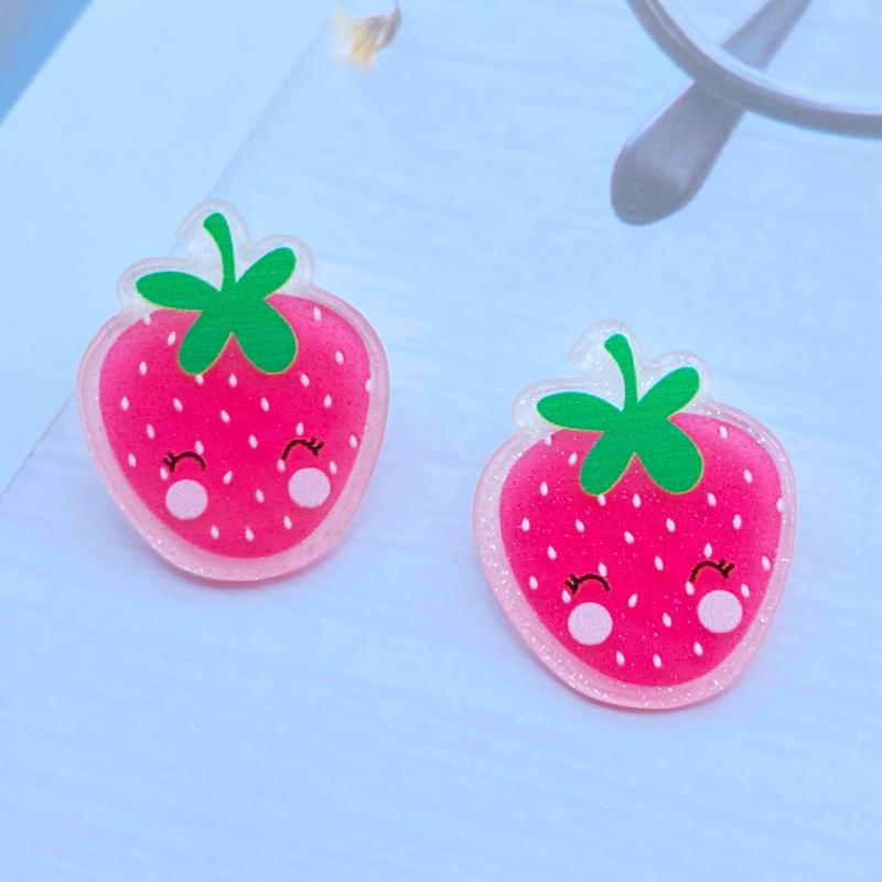 10Pcs Kawaii Cute Mixed Fruit Series Flat Back Acrylic Cabochons Scrapbooking DIY Jewelry Craft Decoration Accessorie H88