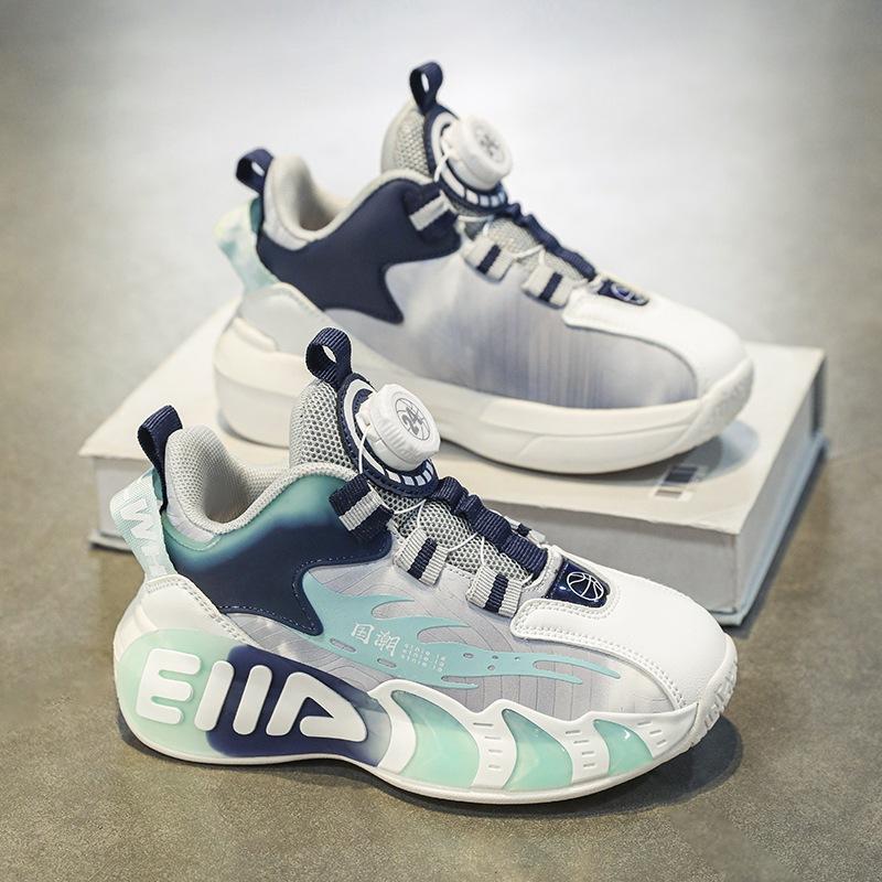 Boys Shoes Basketball Shoes 2025 Spring and Summer New Primary School Children Button Sports Shoes Girls Middle School Children Running Shoes