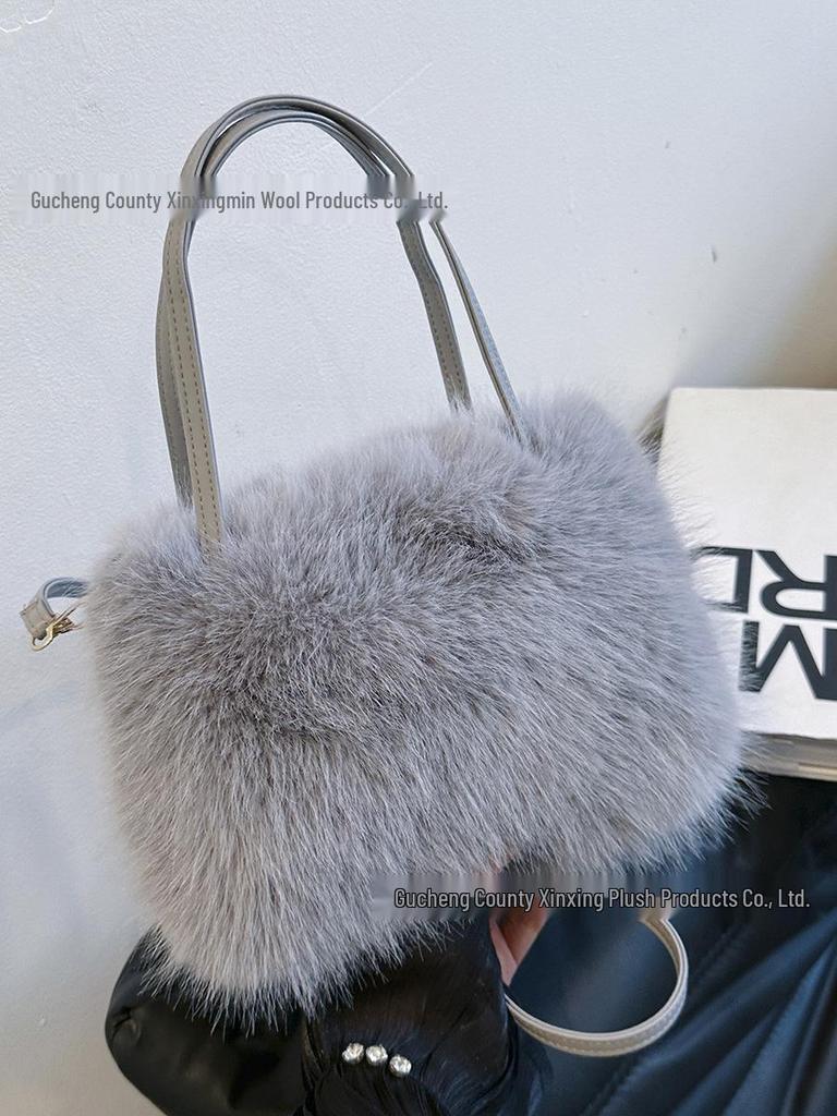 High-Quality Autumn/Winter Plush Tote: Versatile Crossbody with Fluffy Texture