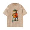 SX-16 MINISO 2026 Summer Vintage Wash  Printed Pure Cotton Shoulder Style Men's and Women's Round Neck Short Sleeved Couple T-shirt