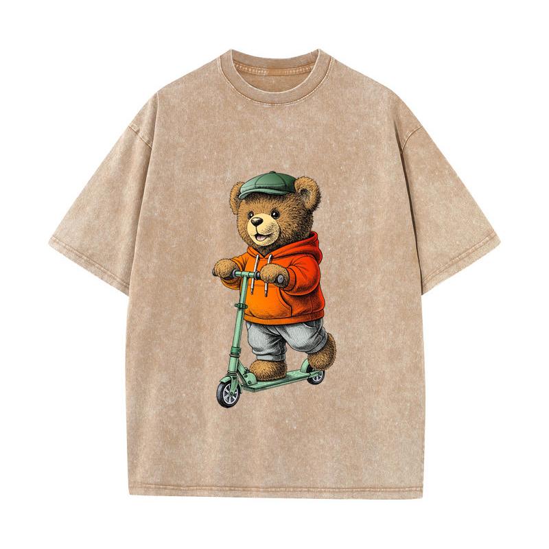SX-16 MINISO 2026 Summer Vintage Wash Printed Pure Cotton Shoulder Style Men's and Women's Round Neck Short Sleeved Couple T-shirt