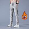 Autumn and Winter New Black Label Fleece Pants Men's Large Size Thickened Business Trousers