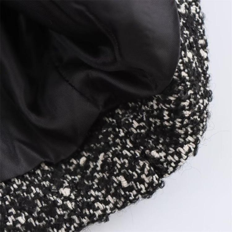 Loose Herringbone Drop Shoulder Coat Women Autumn Winter Fashion Outerwear