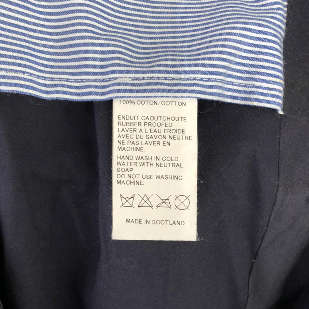 Mackintosh Made In England Rubberized Stainless Collar Coat 36 Navy Women Used