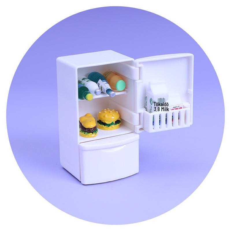 Dollhouse Miniature 1:12 White Refrigerator Kitchen Decor Model