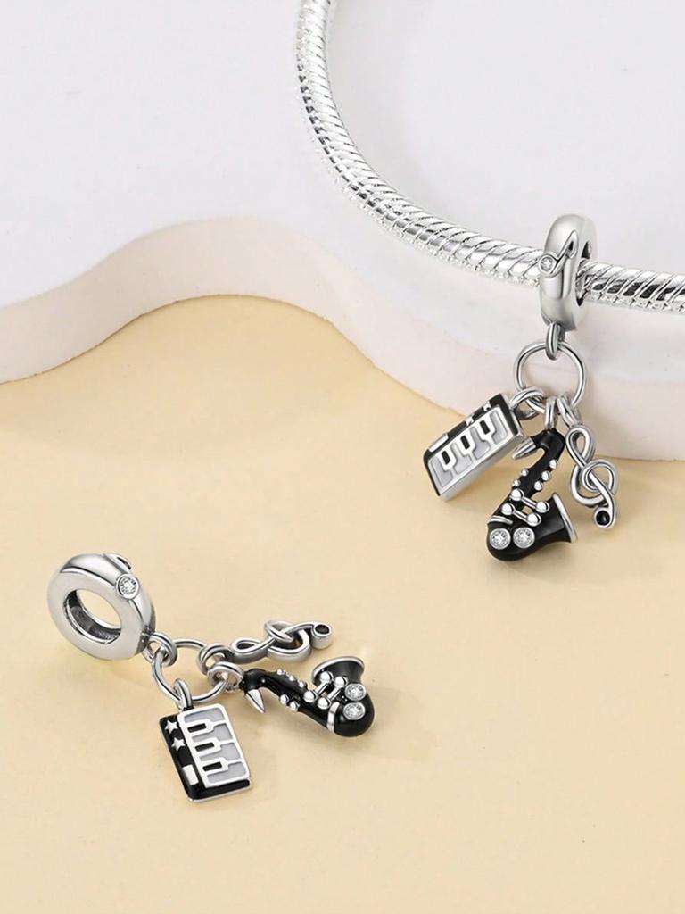 Charms Plata Copper Colors Musical Piano Beads Charm Pendant For Original Bracelet For Women Diy Jewelry Love Gift