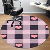 1pc Heart Checkered Pattern Chair Carpet for Office Non Slip, Machine Washable Rug for Office, Room Holiday Decor for Christmas, Birthday Polyester