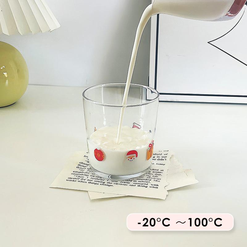 Cute Printed Glass Cups, Drinking Glassware , Bubble Cups for Iced Coffee, Juice, Beverage, Milk, Cocktails, Bubble Tea.