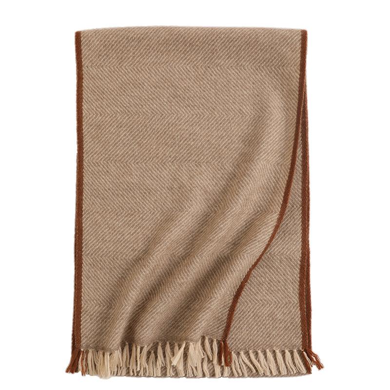 New fashionable edge mat cashmere simple warm fringed scarf women's long scarf