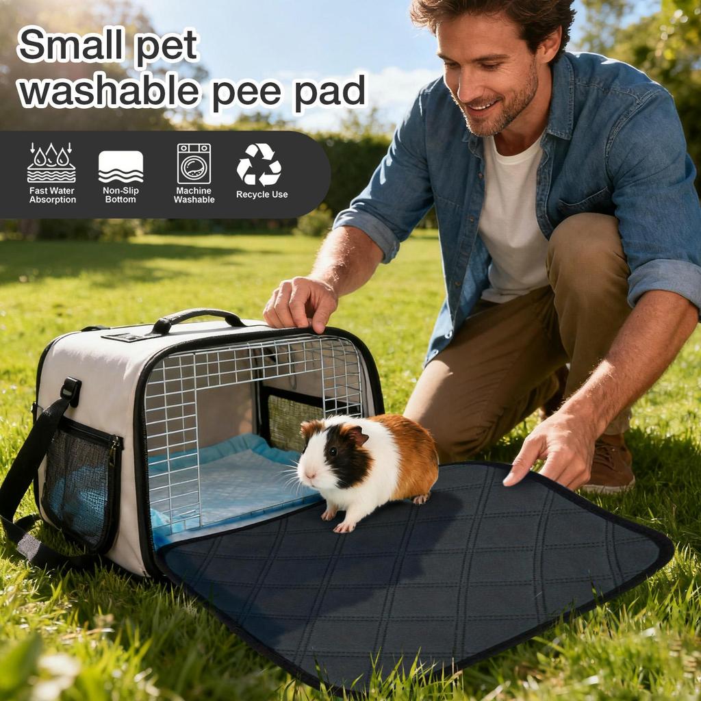 Cage Liners For Small Animals 4 Pieces Absorbent Training Sleeping Mat Washable Bedding Pads For Small Animal Bunny Hamster