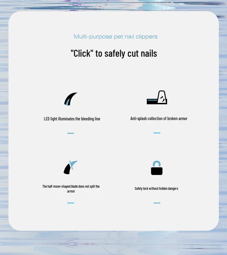 LED Cat & Dog Nail Clippers with Anti-Bloodline Light and Grinder Kit