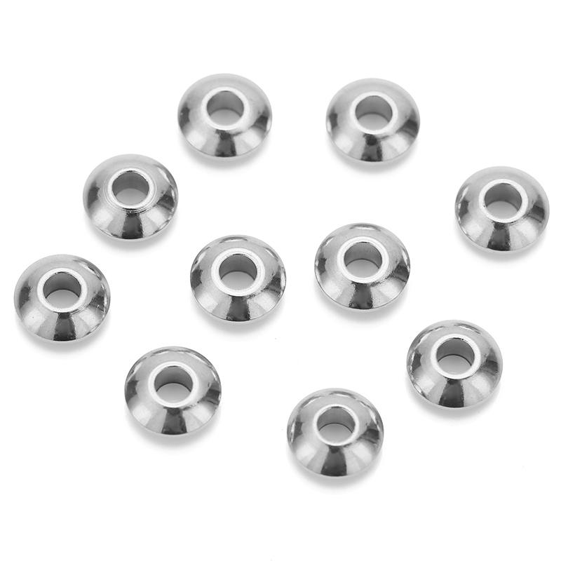 20-50 Stuks 4mm 5mm 6mm 8mm Roestvrij Staal Rond Plat Rondelle Afstandhouders Kralen DIY Bedels Telkraaltjes voor Sieraden Maken Onderdelen