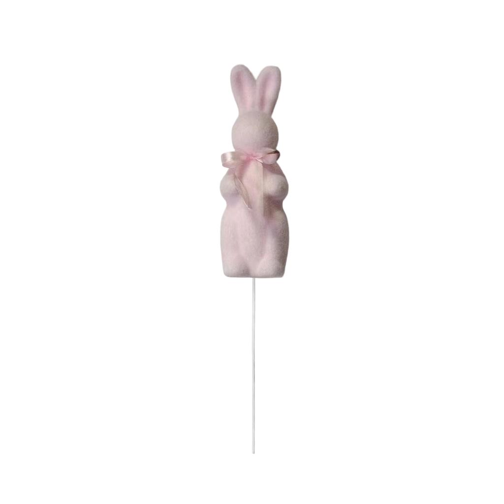 Simulated Short-Pile Moss Easter Bow Bunny Home Decoration For Gardens And Patios.