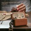 Luxury Solid Wood Earphone Case For AirPods Pro 3 Pro2 Protective Cover For AirPods 1/2/3/4 Shell+Wrist Strap Cowhide Lanyard