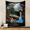 Alice in Wonderland Movie Poster Tapestry Wall Hanging, Tim Burton Fantasy Film Art, Whimsical Wall Decor for Bedroom Living Room Dorm