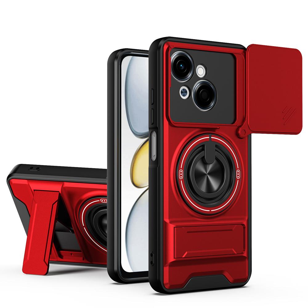 KEYSION Magnetic Phone Case for TECNO Spark Go 1 1S 2025 Slide Camera Protection Upright Kickstand 360 Ring Shockproof Back Cover