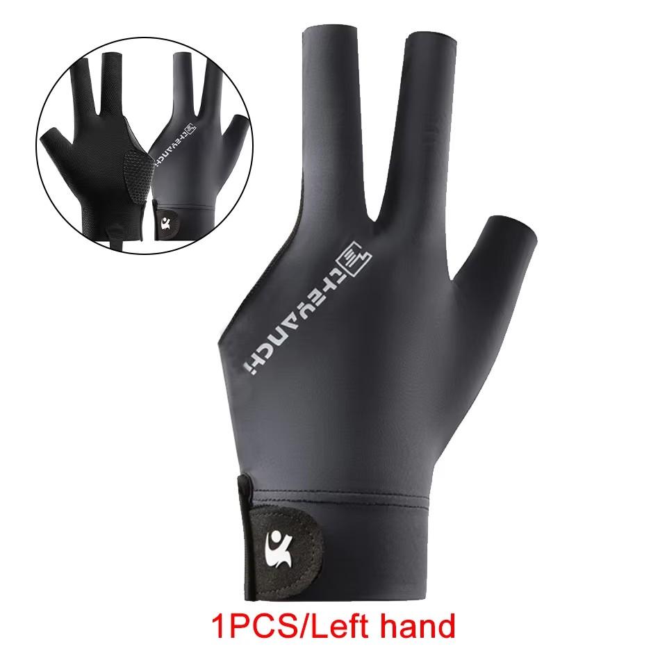 Loogeel 1Pcs Open Finger Billiard Gloves Breathable Snooker Pool Gloves Three Fingers Non-Slip Sports