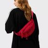 POY Nylon Fabric Women's Crossbody Bag, Trendy Fanny Pack Medium Unisex Burgundy P01163314-