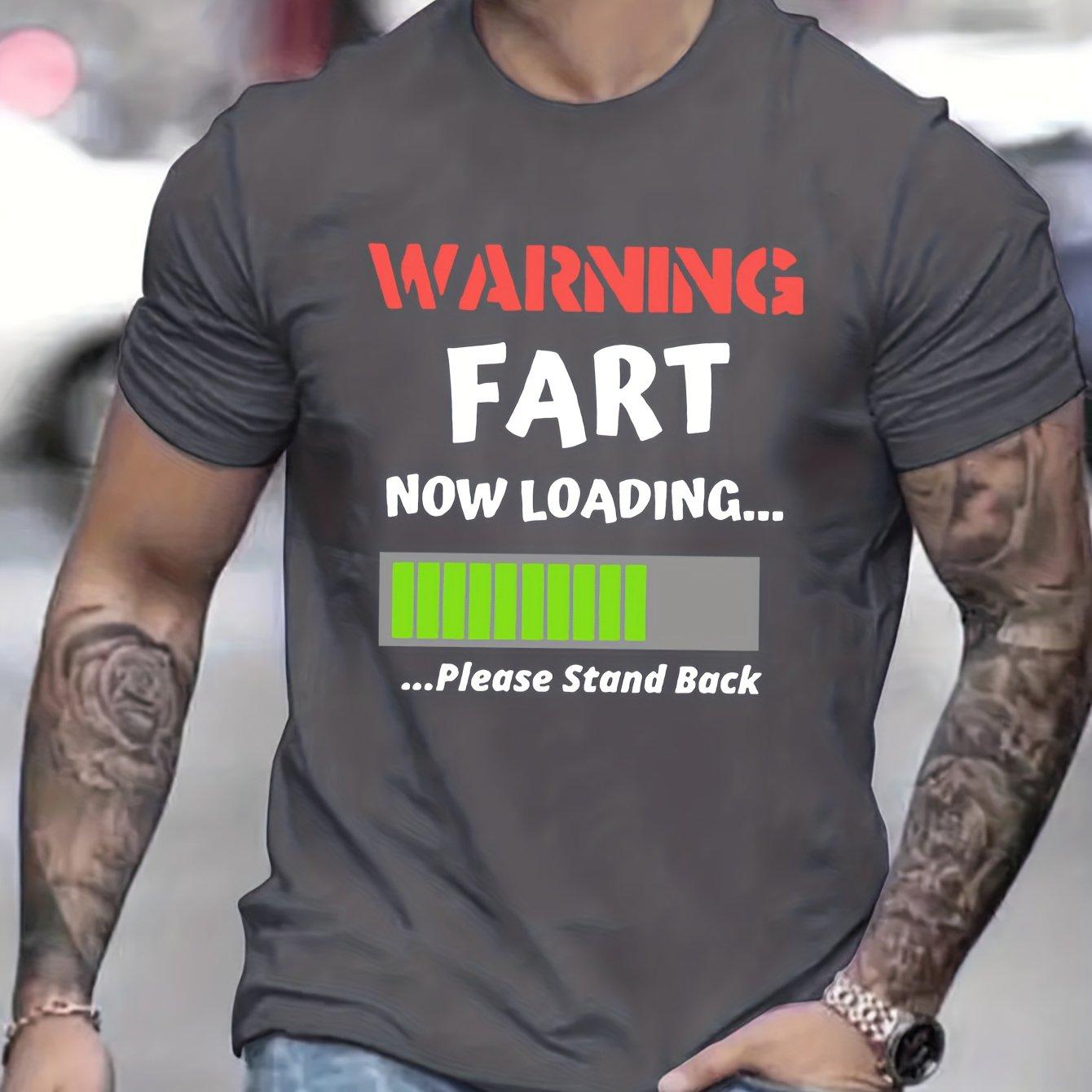 

Men s Summer Loose 100 Cotton Warning Fart Print T-shirt Top, Casual Harajuku Top, Funny Graphic T-shirt Fashion 2025 4XL